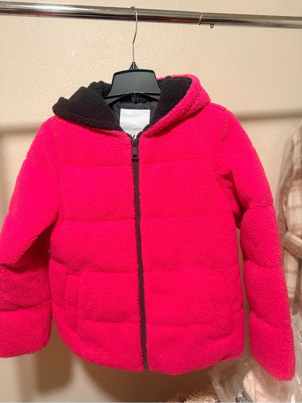 NVLT Noyer Valentino Pink Teddy Vegan Down Puffer Jacket Small NWT